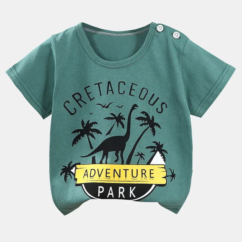 Children's Clothing T-Shirt  Kids Clothes Boys Girls Summer Cartoon Tops Short Sleeve Clothes 100% Cotton Baby Clothing - Slobuy
