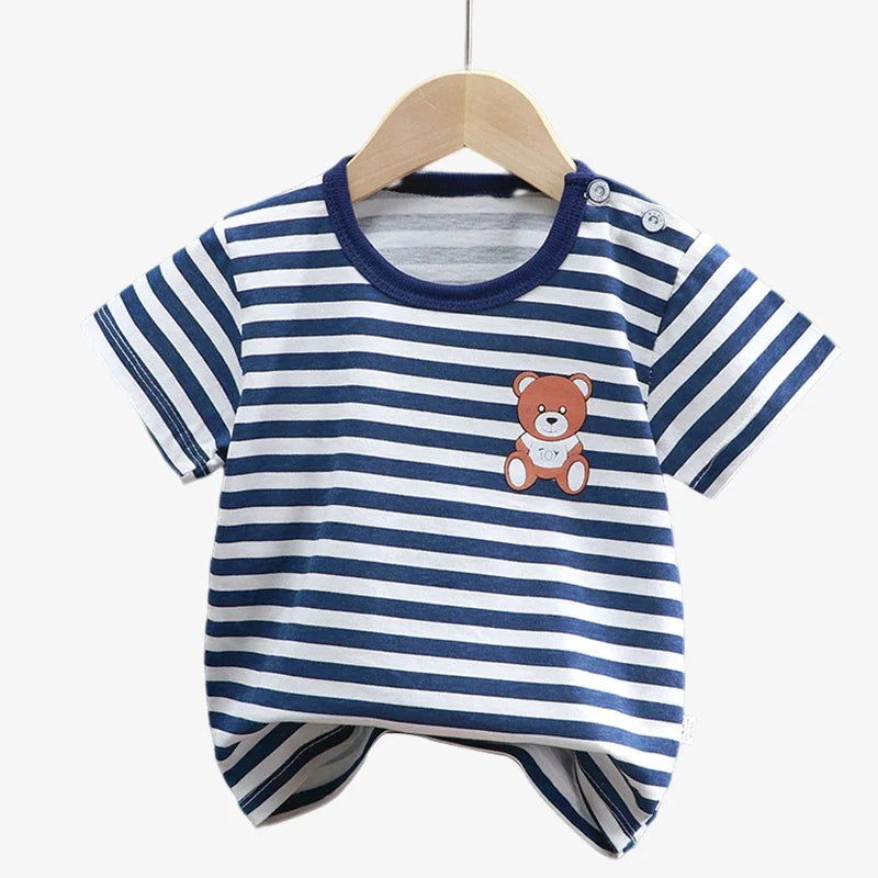 Children's Clothing T-Shirt  Kids Clothes Boys Girls Summer Cartoon Tops Short Sleeve Clothes 100% Cotton Baby Clothing - Slobuy