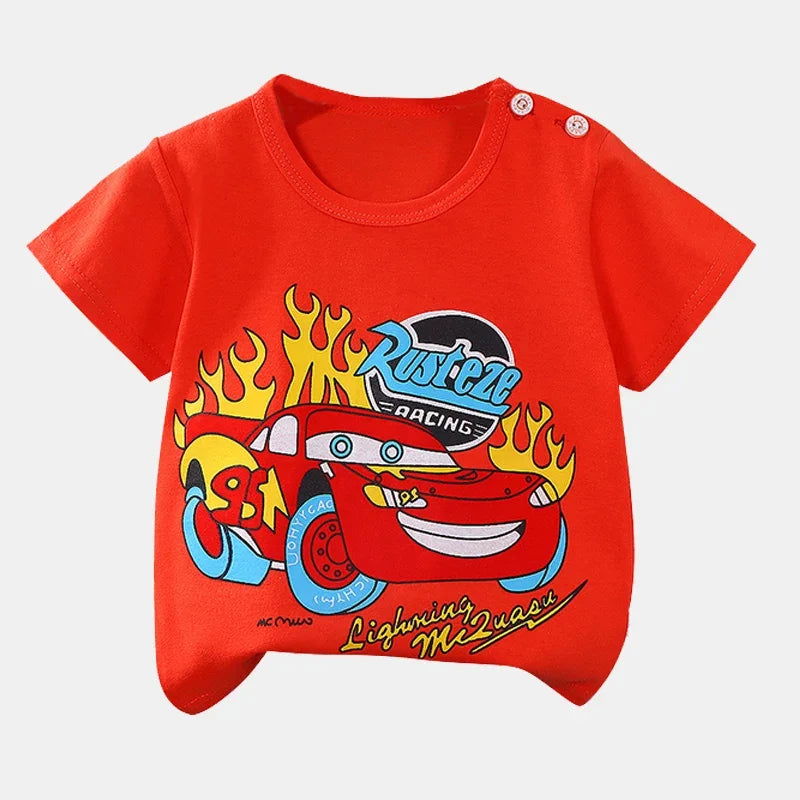Children's Clothing T-Shirt  Kids Clothes Boys Girls Summer Cartoon Tops Short Sleeve Clothes 100% Cotton Baby Clothing - Slobuy