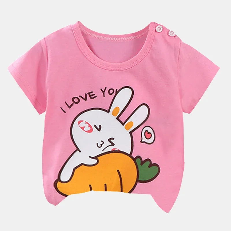 Children's Clothing T-Shirt  Kids Clothes Boys Girls Summer Cartoon Tops Short Sleeve Clothes 100% Cotton Baby Clothing - Slobuy