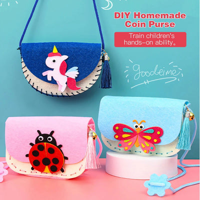 Children's Handmade Craft Kits Non-woven Weaving DIY Toys Felt Cloth Crossbody Bag Montessori Aids Early Education for Kids - Slobuy