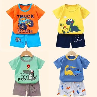 Children's Sets mother Kids Clothes Boys Girl T-shirt Shorts 2PCS Summer Cotton Short sleeve Baby Children Clothing Toddler Suit - Slobuy