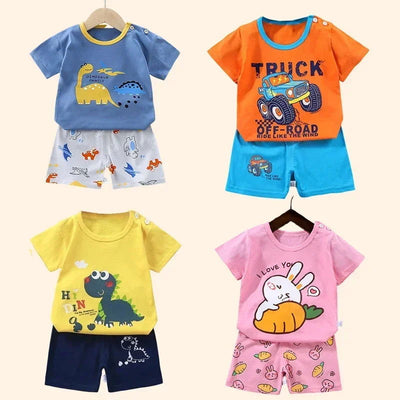 Children's Sets mother Kids Clothes Boys Girl T-shirt Shorts 2PCS Summer Cotton Short sleeve Baby Children Clothing Toddler Suit - Slobuy