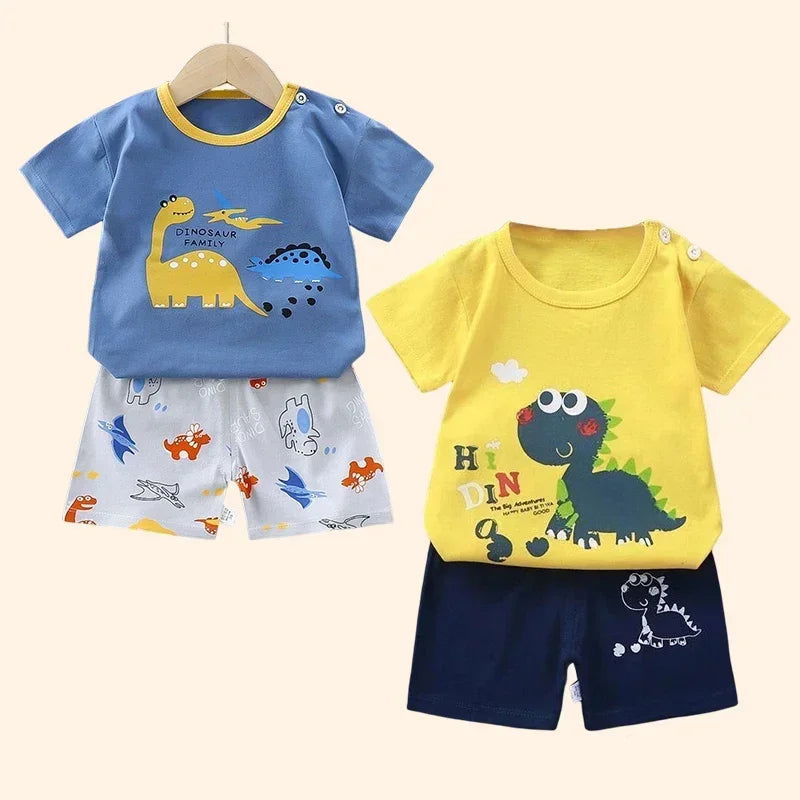 Children's Sets mother Kids Clothes Boys Girl T-shirt Shorts 2PCS Summer Cotton Short sleeve Baby Children Clothing Toddler Suit - Slobuy