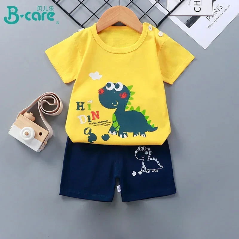 Children's Sets mother Kids Clothes Boys Girl T-shirt Shorts 2PCS Summer Cotton Short sleeve Baby Children Clothing Toddler Suit - Slobuy