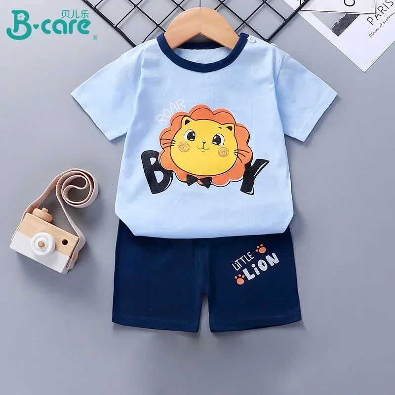 Children's Sets mother Kids Clothes Boys Girl T-shirt Shorts 2PCS Summer Cotton Short sleeve Baby Children Clothing Toddler Suit - Slobuy