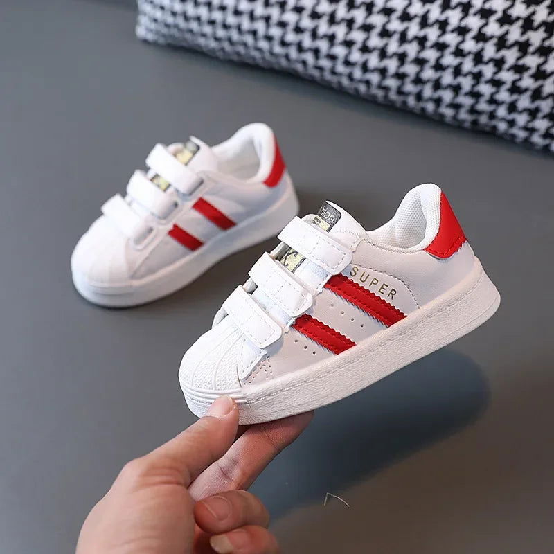 Children's Sneakers Kids Fashion Design White Non-slip Casual Shoes for Boys Girls Hook Breathable Sneakers Toddler Outdoor Shoe - Slobuy