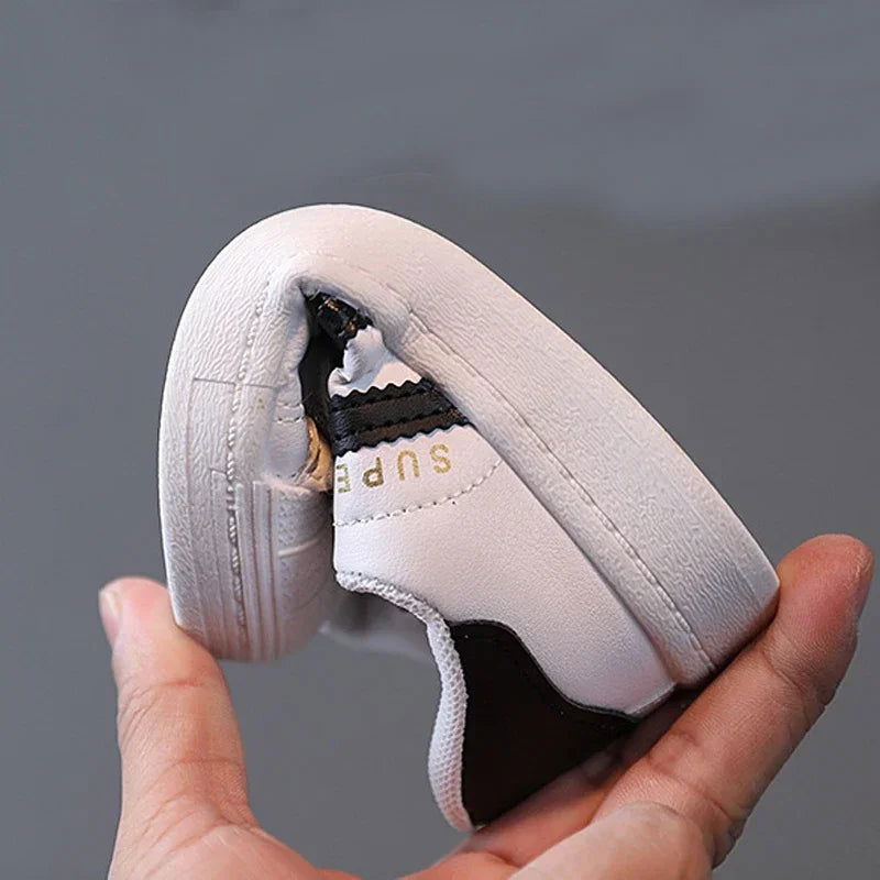 Children's Sneakers Kids Fashion Design White Non-slip Casual Shoes for Boys Girls Hook Breathable Sneakers Toddler Outdoor Shoe - Slobuy