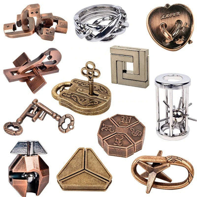 Classic IQ Metal Brain Magic Baffling Puzzles Game Toys for Children Adults Funny Gifts - Slobuy