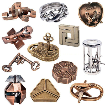 Classic IQ Metal Brain teaser Magic Baffling Puzzles Game Toys For Children Adults Funny Gifts Metal Puzzle - Slobuy