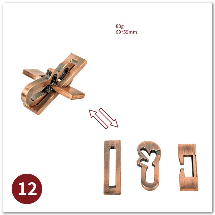 Classic IQ Metal Brain teaser Magic Baffling Puzzles Game Toys For Children Adults Funny Gifts Metal Puzzle - Slobuy