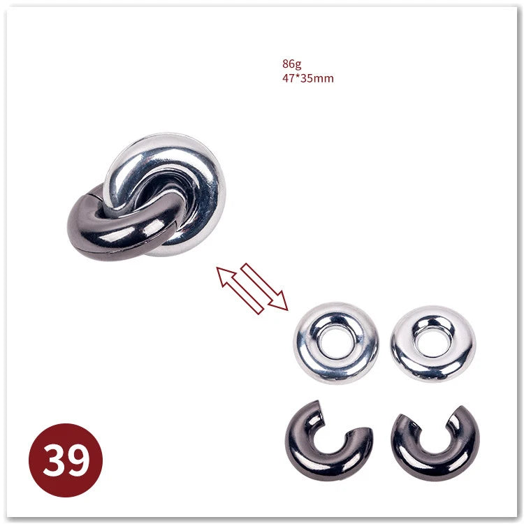 Classic IQ Metal Brain teaser Magic Baffling Puzzles Game Toys For Children Adults Funny Gifts Metal Puzzle - Slobuy