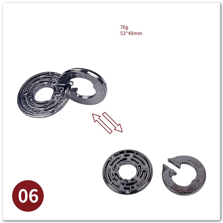 Classic IQ Metal Brain teaser Magic Baffling Puzzles Game Toys For Children Adults Funny Gifts Metal Puzzle - Slobuy