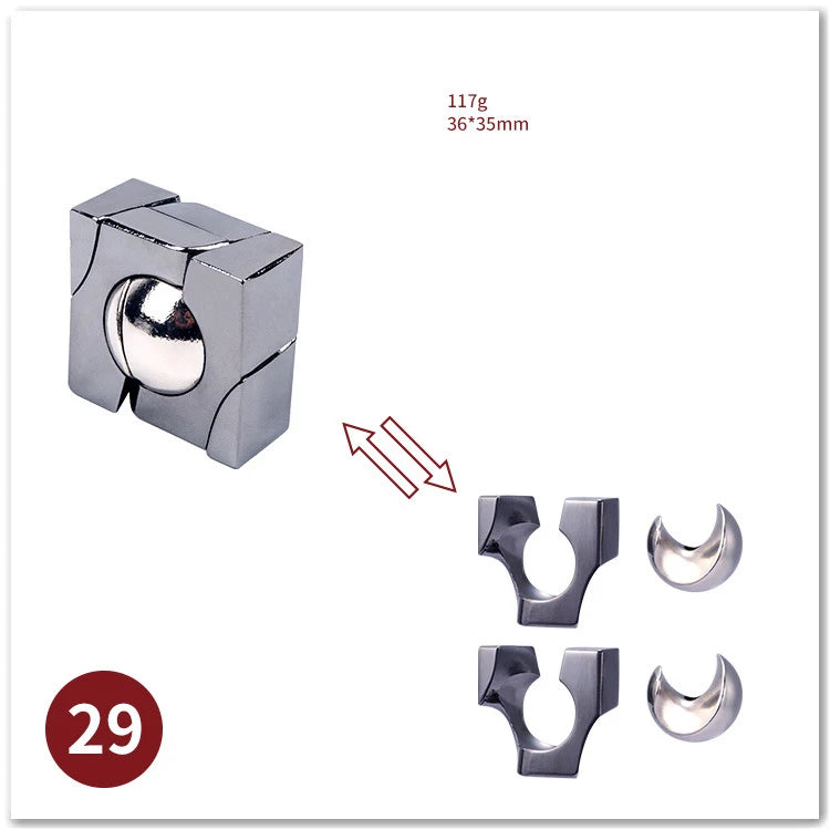 Classic IQ Metal Brain teaser Magic Baffling Puzzles Game Toys For Children Adults Funny Gifts Metal Puzzle - Slobuy