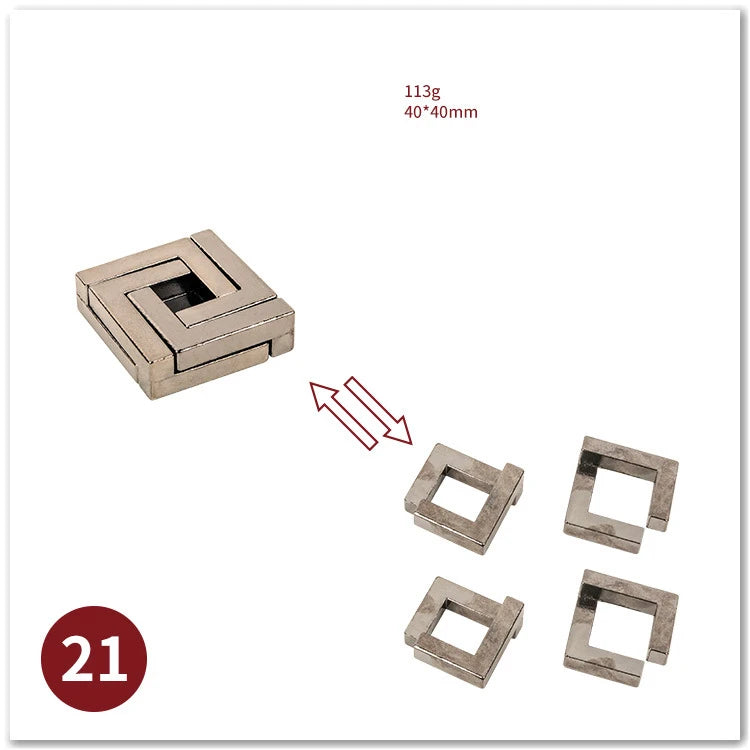 Classic IQ Metal Brain teaser Magic Baffling Puzzles Game Toys For Children Adults Funny Gifts Metal Puzzle - Slobuy