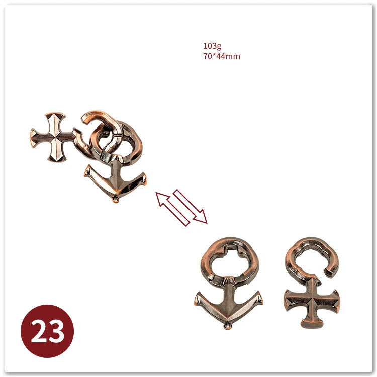 Classic IQ Metal Brain teaser Magic Baffling Puzzles Game Toys For Children Adults Funny Gifts Metal Puzzle - Slobuy
