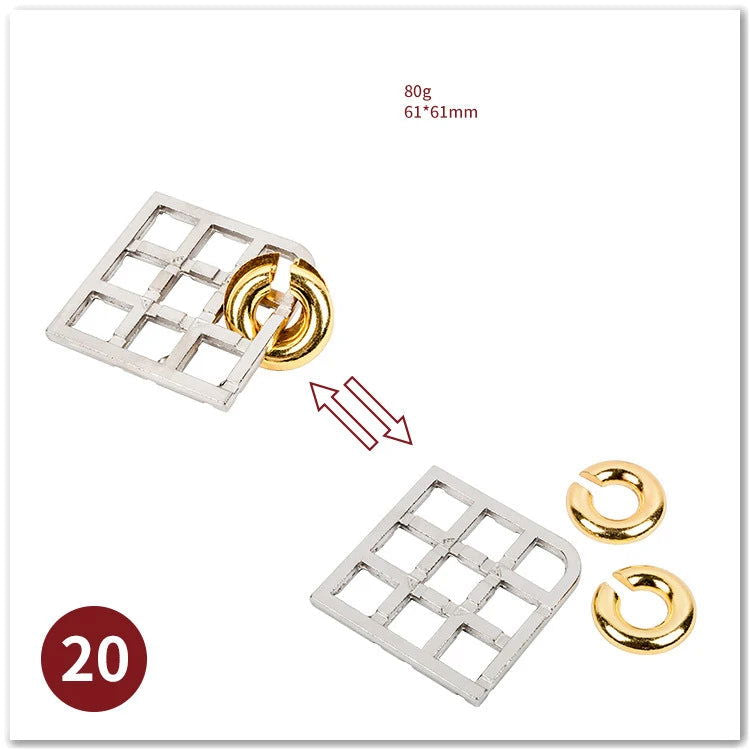 Classic IQ Metal Brain teaser Magic Baffling Puzzles Game Toys For Children Adults Funny Gifts Metal Puzzle - Slobuy