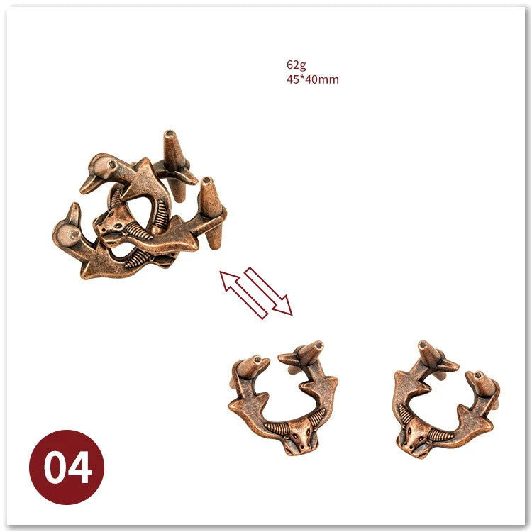 Classic IQ Metal Brain teaser Magic Baffling Puzzles Game Toys For Children Adults Funny Gifts Metal Puzzle - Slobuy