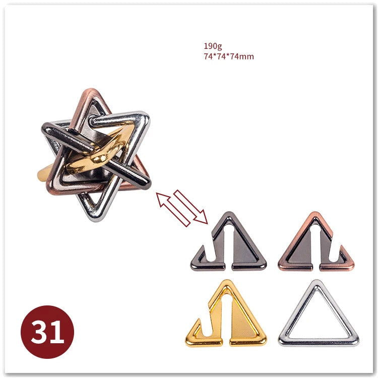 Classic IQ Metal Brain teaser Magic Baffling Puzzles Game Toys For Children Adults Funny Gifts Metal Puzzle - Slobuy