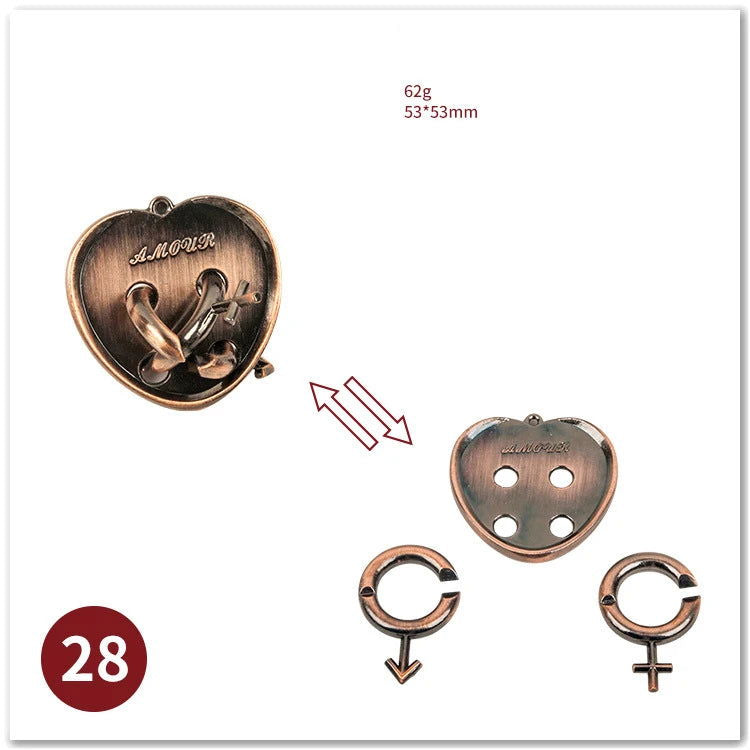 Classic IQ Metal Brain teaser Magic Baffling Puzzles Game Toys For Children Adults Funny Gifts Metal Puzzle - Slobuy
