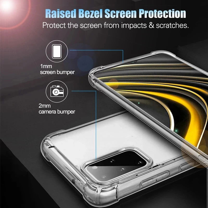 Clear Phone Case For Samsung Galaxy S22 S23 Ultra S21 S20 Fe S10 Plus A52 A52S A51 A53 A72 A71 A32 A12 Shockproof Silicone Cover - Slobuy