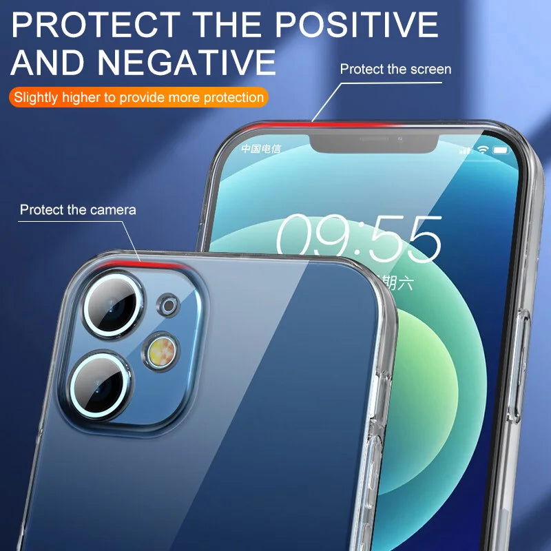 Clear Phone Case For iPhone 11 12 13 14 15 Pro Max Case Silicone Soft Cover For iPhone 13 Mini X XS Max XR 8 7 6 Plus Back Cover - Slobuy