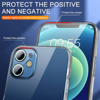 Clear Phone Case For iPhone 11 12 13 14 15 Pro Max Case Silicone Soft Cover For iPhone 13 Mini X XS Max XR 8 7 6 Plus Back Cover - Slobuy