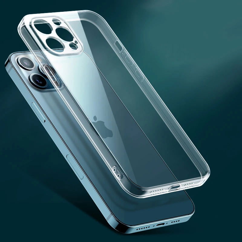 Clear Phone Case For iPhone 11 12 13 14 15 Pro Max Case Silicone Soft Cover For iPhone 13 Mini X XS Max XR 8 7 6 Plus Back Cover - Slobuy