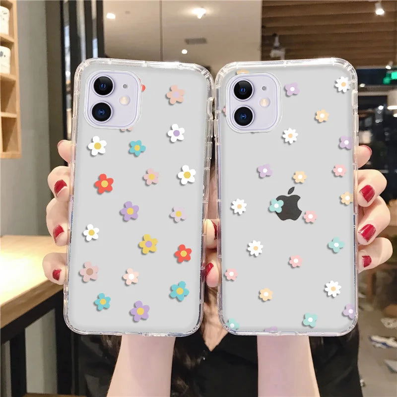 Clear Phone Case For iPhone 15 Case iPhone 13 14 11 12 15 Pro Max 12 13 Mini XR X XS Max 7 8 Plus SE Shockproof Love Heart Cover - Slobuy