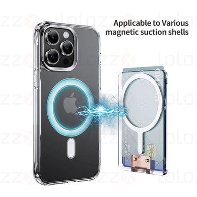 Clear Wallet Magnetic For Magsafe For iPhone 15 Pro Max 14 12 13 Samsung S24Ultra S23 Magnet Card Holder Phone Bag Accessories - Slobuy