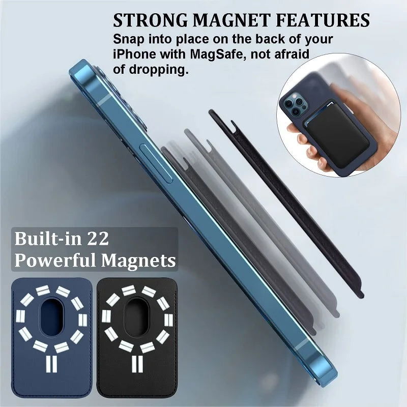 Clear Wallet Magnetic For Magsafe For iPhone 15 Pro Max 14 12 13 Samsung S24Ultra S23 Magnet Card Holder Phone Bag Accessories - Slobuy
