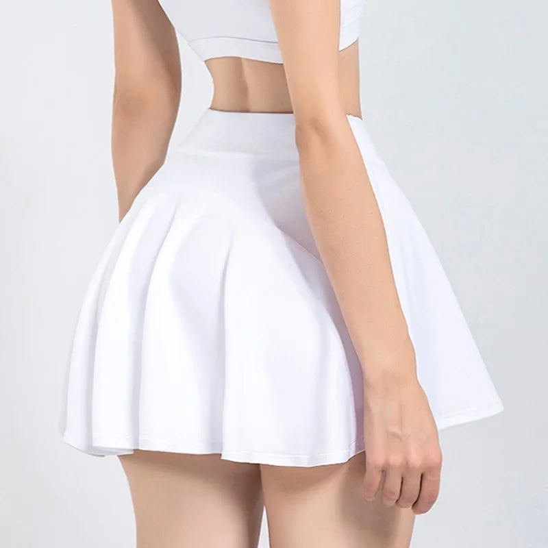 Cloud Hide Safe Tennis Skirts XS-XXL Gym Golf Running Pleated Pantskirt SEXY Women Sports Fitness Shorts Pocket High Waist Skort - Slobuy