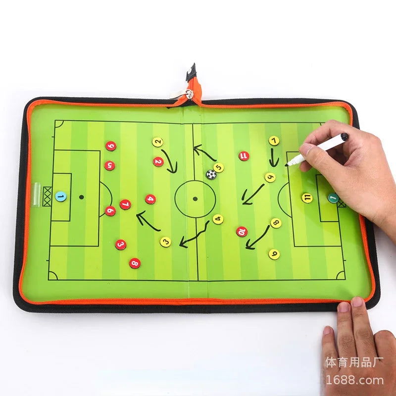 Coach Tactical Board Magnetic Zipper Football Tactical Board Coach Tactical Board Foldable Strategy Board with Pen Clipboard Hot - Slobuy