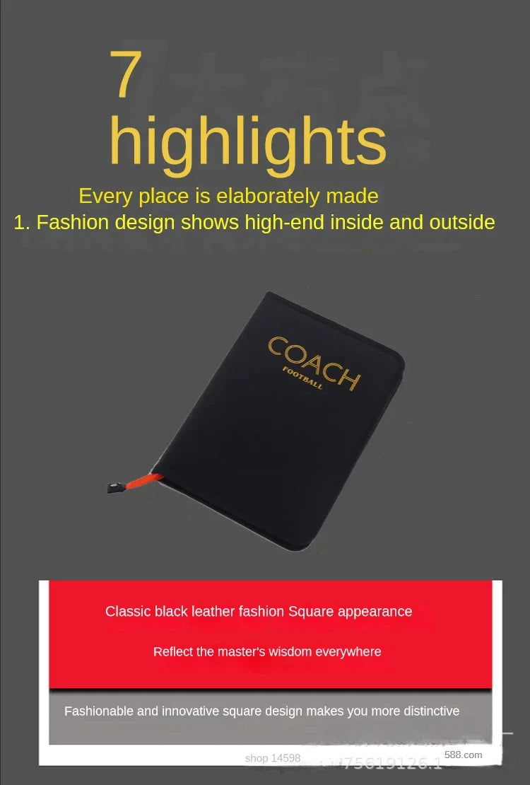Coach Tactical Board Magnetic Zipper Football Tactical Board Coach Tactical Board Foldable Strategy Board with Pen Clipboard Hot - Slobuy