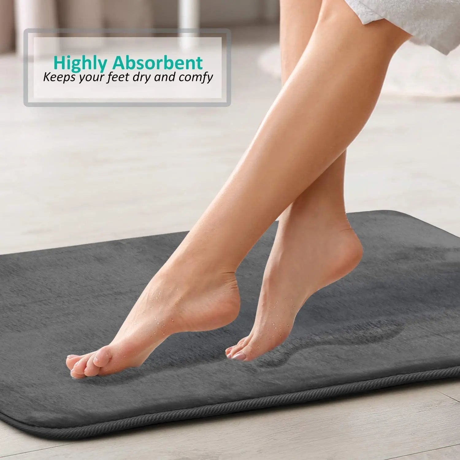 Cobblestone Embossed Bathroom Bath Mat Coral Fleece Non-slip Carpet In Bathtub Floor Rug Shower Room Doormat Memory Foam Pad - Slobuy