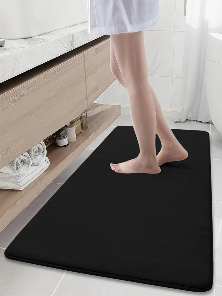 Cobblestone Embossed Bathroom Bath Mat Coral Fleece Non-slip Carpet In Bathtub Floor Rug Shower Room Doormat Memory Foam Pad - Slobuy