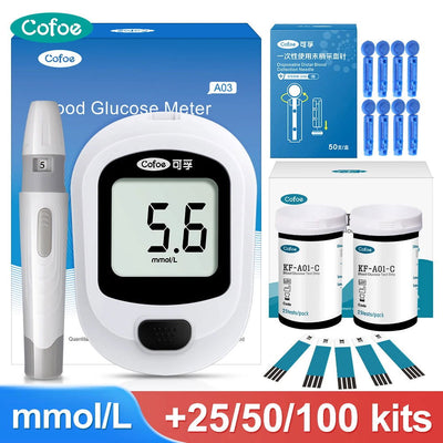 Cofoe Yice Blood glucose Meter Test strips lancets Glucometer Blood sugar monitor For diabetes tester health Device Glucometer - Slobuy