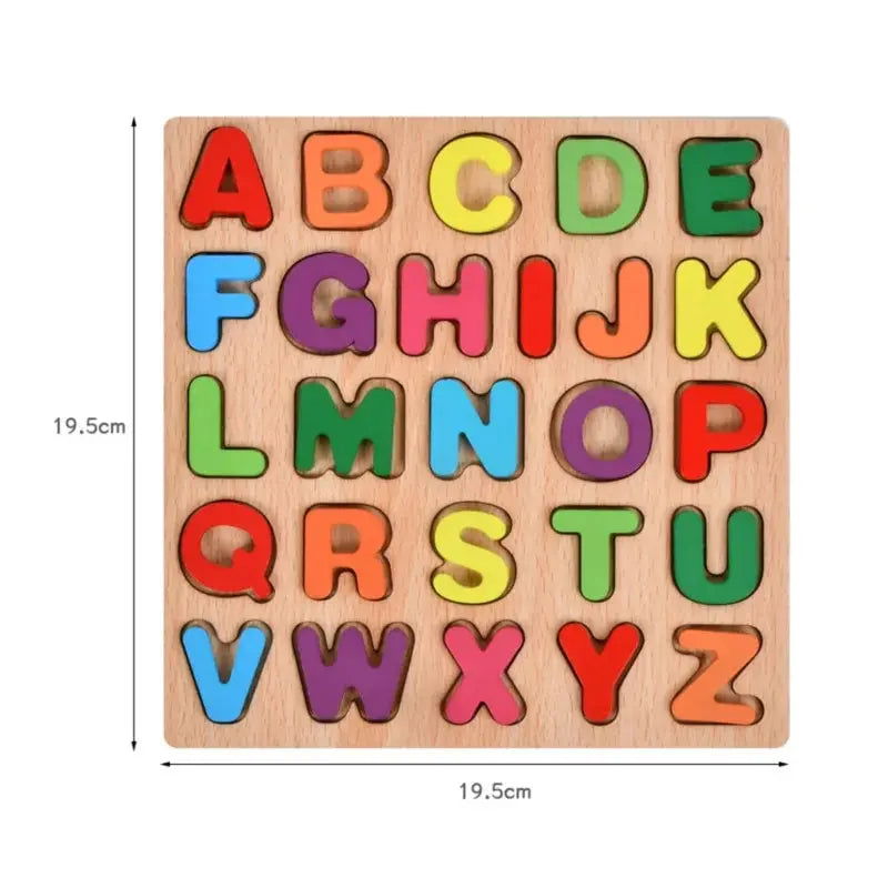 Colorful Alphabet Number Wooden Puzzles Kids Intelligent Matching Game Preschool Children Early Educational Toys - Slobuy