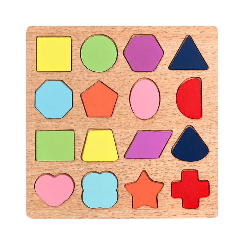 Colorful Alphabet Number Wooden Puzzles Kids Intelligent Matching Game Preschool Children Early Educational Toys - Slobuy
