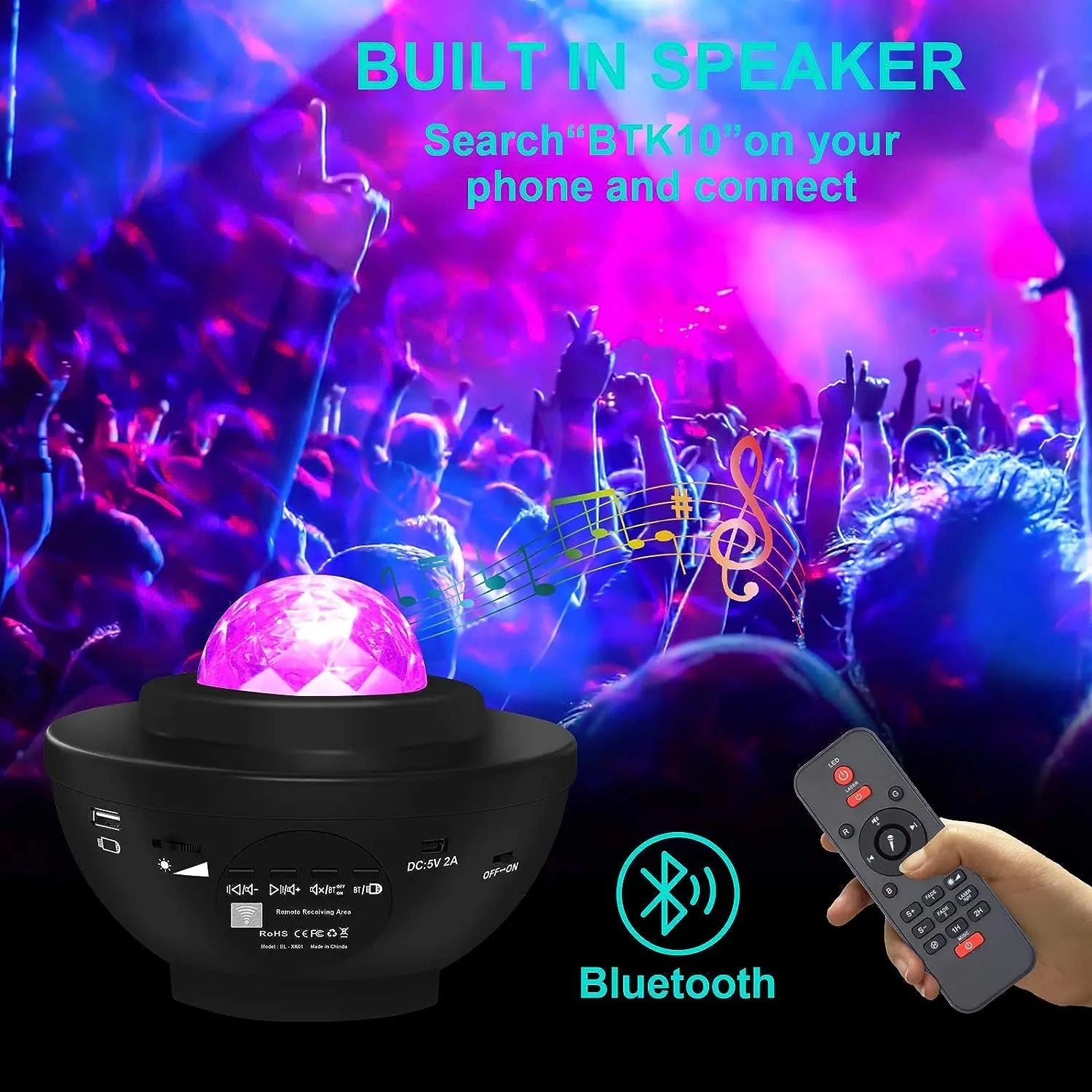 Colorful Starry Projector Galaxy Night Light Child Bluetooth USB Music Player Star NightLight Romantic Projector Night Lamp Gift - Slobuy
