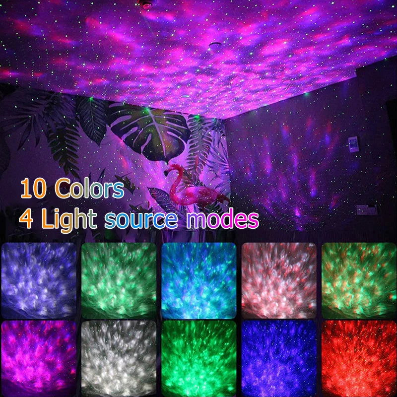 Colorful Starry Projector Galaxy Night Light Child Bluetooth USB Music Player Star NightLight Romantic Projector Night Lamp Gift - Slobuy