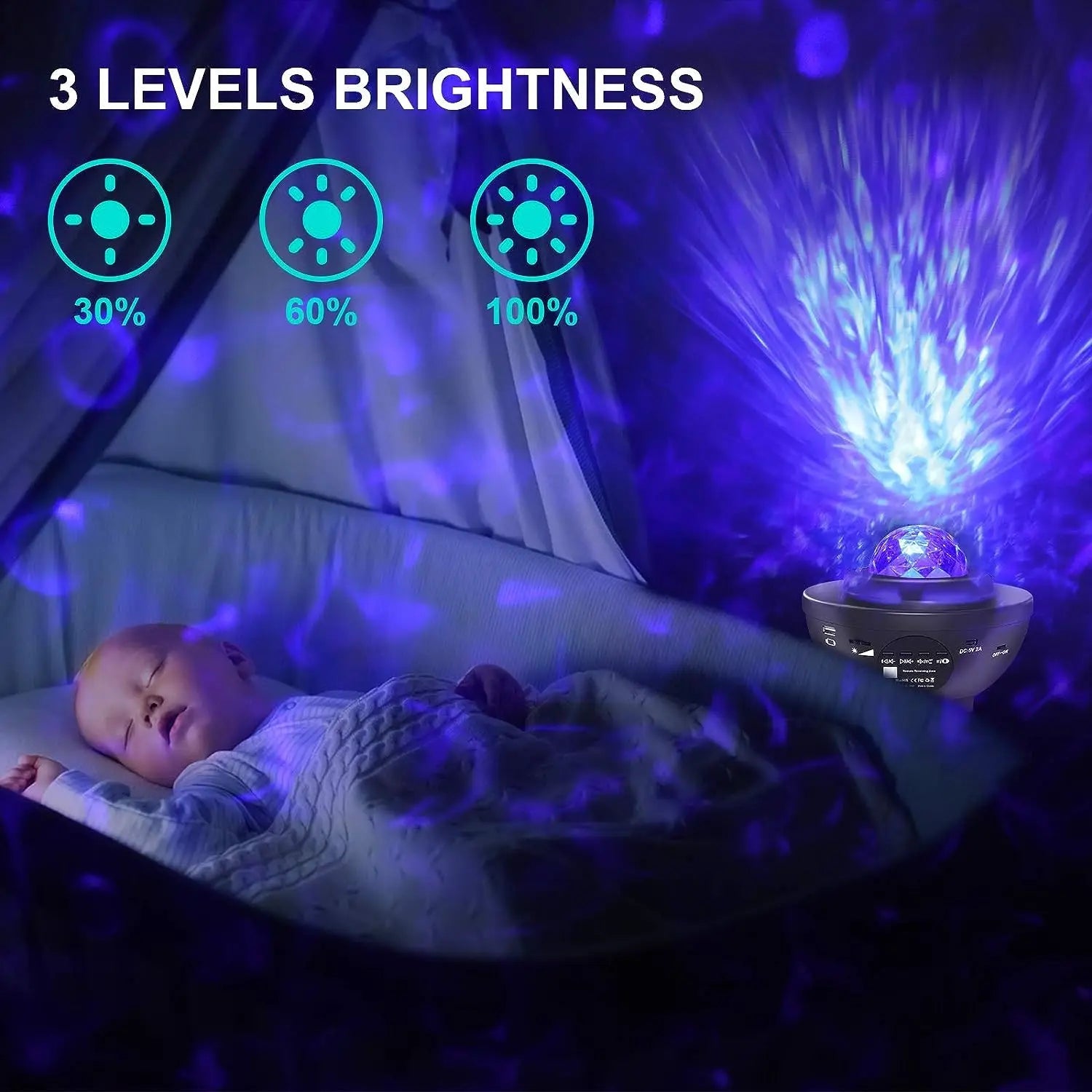 Colorful Starry Projector Galaxy Night Light Child Bluetooth USB Music Player Star NightLight Romantic Projector Night Lamp Gift - Slobuy