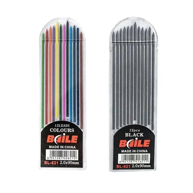 Mechanical Pencil Set 2.0mm with 2B Black/Colors Lead Refill Eraser for Student Writing Sketching Painting Automatic Pencil - Slobuy