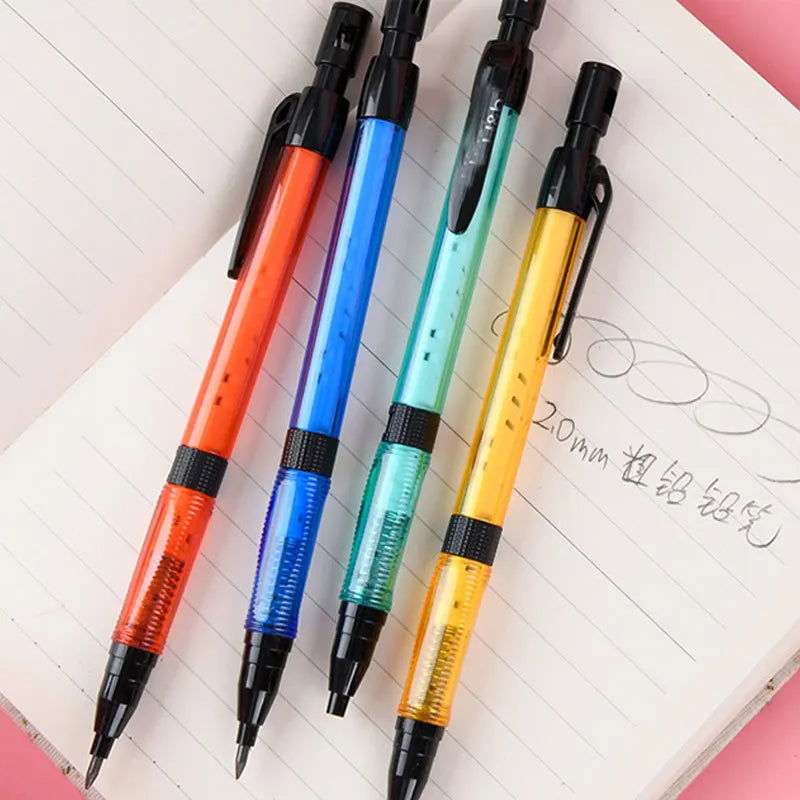 Mechanical Pencil Set 2.0mm with 2B Black/Colors Lead Refill for Writing Sketching Art Drawing Painting School Automatic Pencils - Slobuy