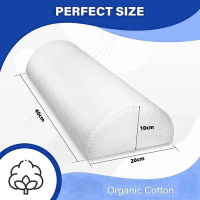 Comfort Bolster Pillow for Legs Back and Head Memory Foam Cotton Cover Lumbar Support Pillow for Semi Roll Pillow - Slobuy