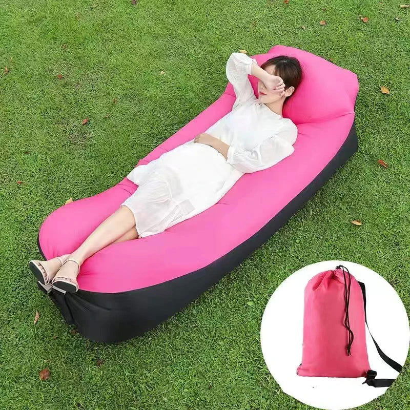 Comfortable Inflatable Lazy Sofa Outdoor Camping 2 Seat Air Chairs Airbed For Beach Camping Supplies Free Shipping - Slobuy