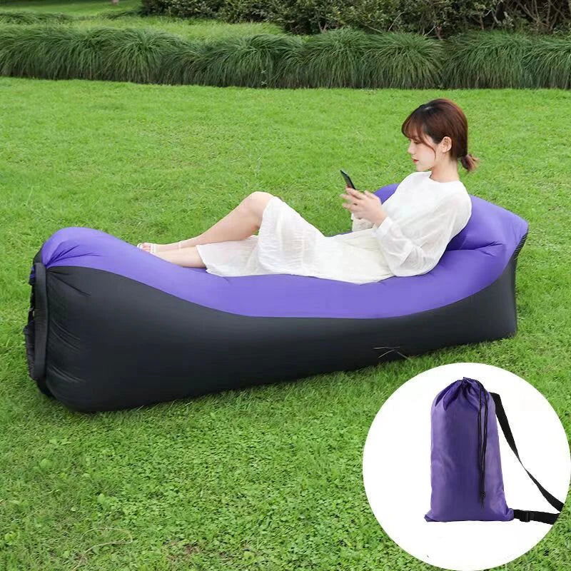 Comfortable Inflatable Lazy Sofa Outdoor Camping 2 Seat Air Chairs Airbed For Beach Camping Supplies Free Shipping - Slobuy