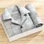 Comfy Milk Silk Loungewear Stylish Men's Fall Winter Pajama Set Striped Plaid Print Color Matching Lapel Single-breasted Long - Slobuy