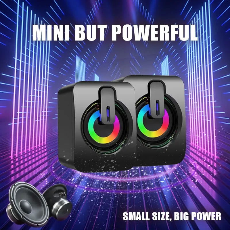 Computer Speakers PC Sound Box HIFI Stereo Microphone USB Wired Caixa De Som with LED Light For Desktop Computer - Slobuy