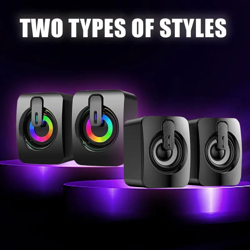Computer Speakers PC Sound Box HIFI Stereo Microphone USB Wired Caixa De Som with LED Light For Desktop Computer - Slobuy